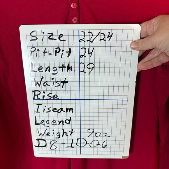 Roman’s women’s Henley long sleeve T-shirt, red Normcore casual plus size ￼ - Picture 8 of 8